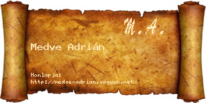 Medve Adrián névjegykártya